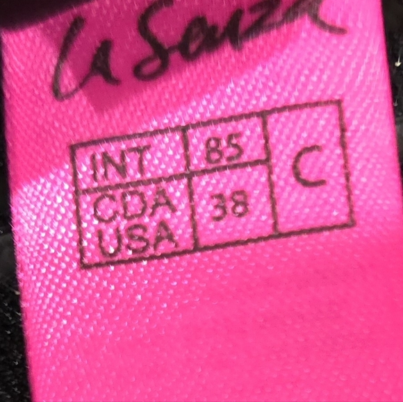 GUC! LA Senza Obsession black and gold lace plunge bra size C36 - Picture 3 of 7